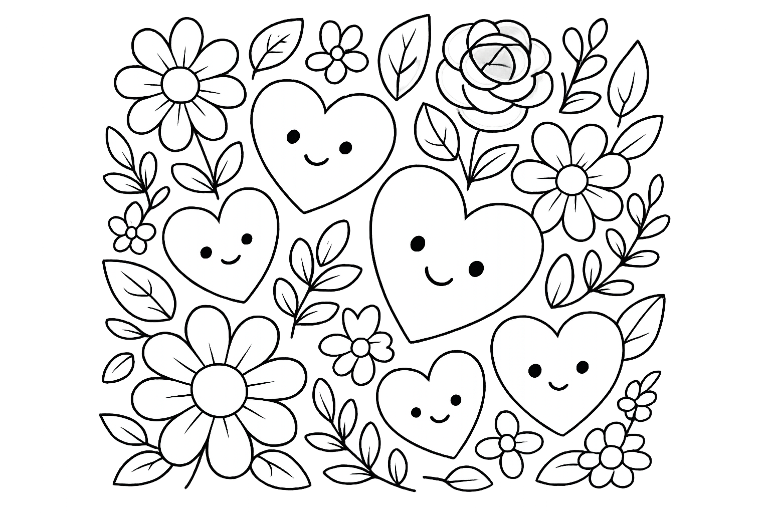 Hartjes en bloemen