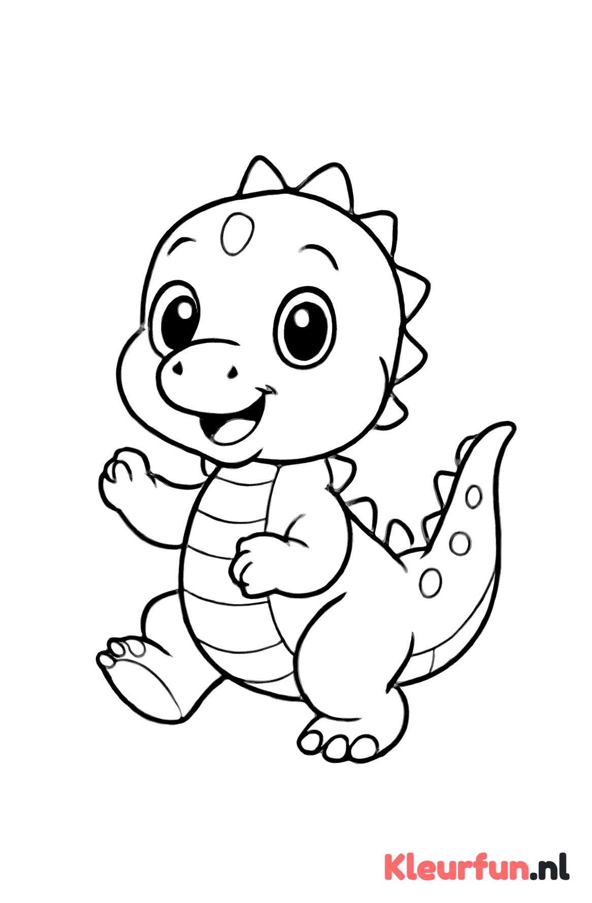 Baby dino met glimlach