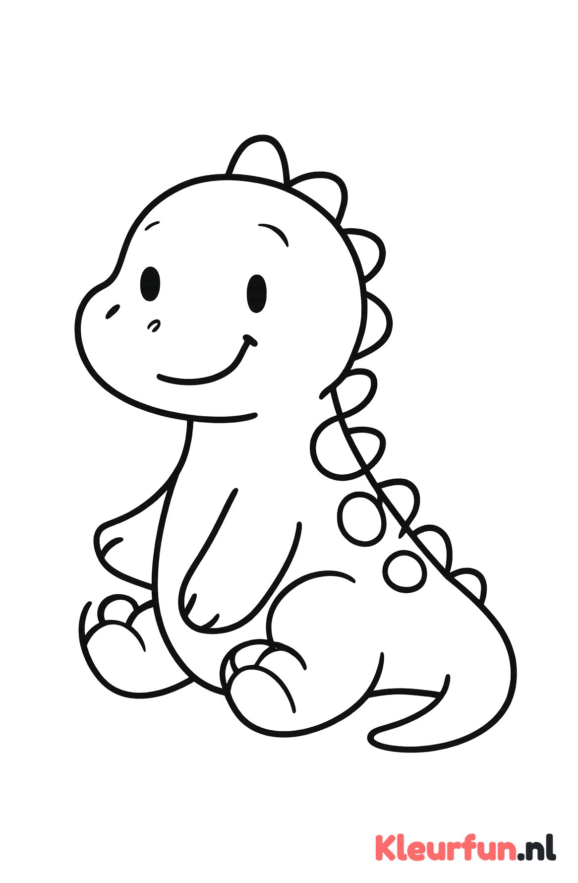 Baby Dino Grote Vormen Kleurplaat