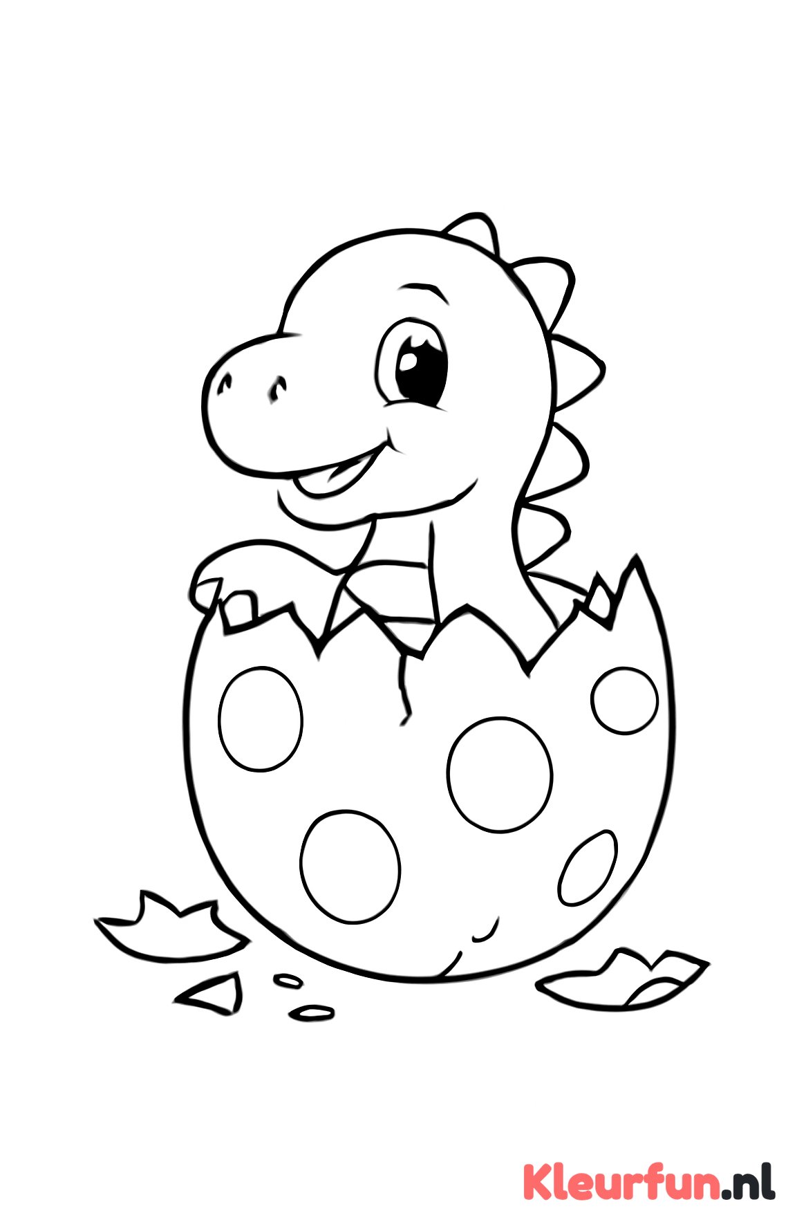 Baby dinosaurus komt uit het ei