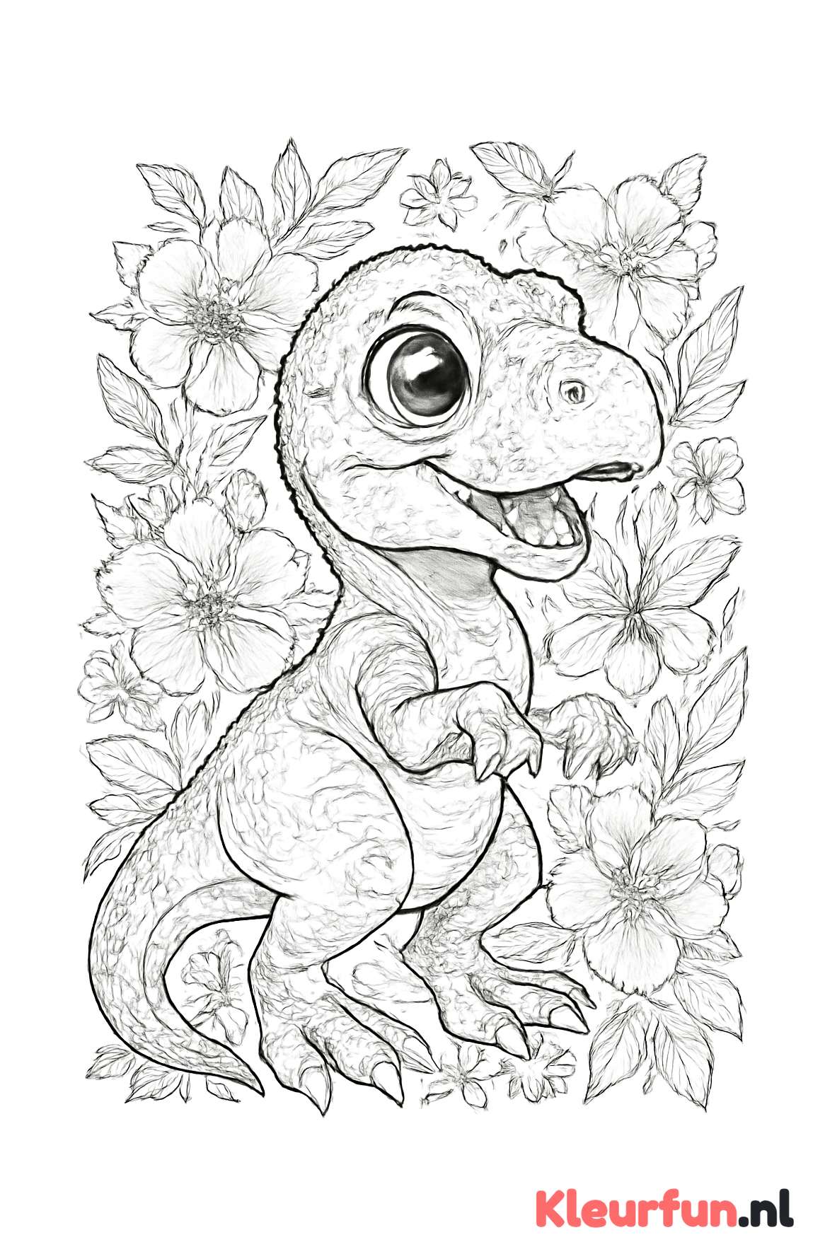 Speelse baby tyrannosaurus rex
