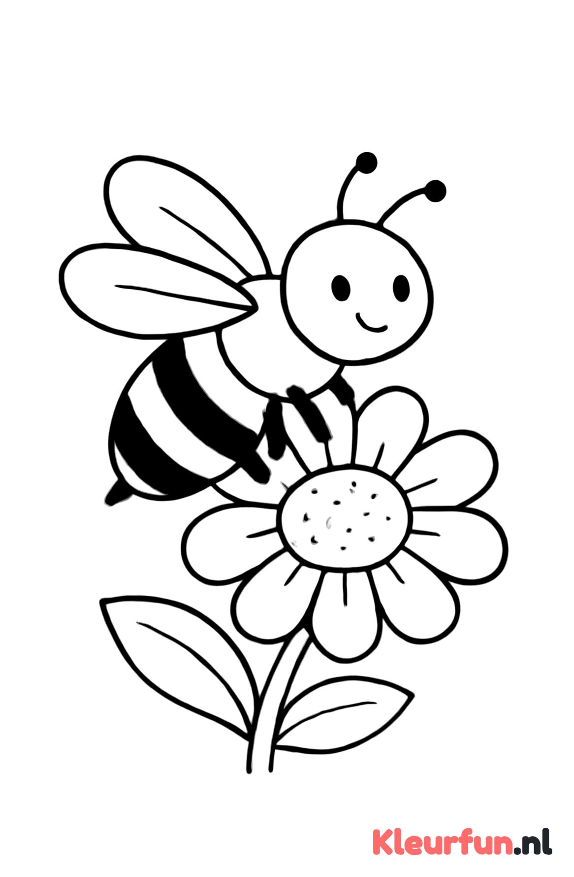 Bij op een vrolijke bloem