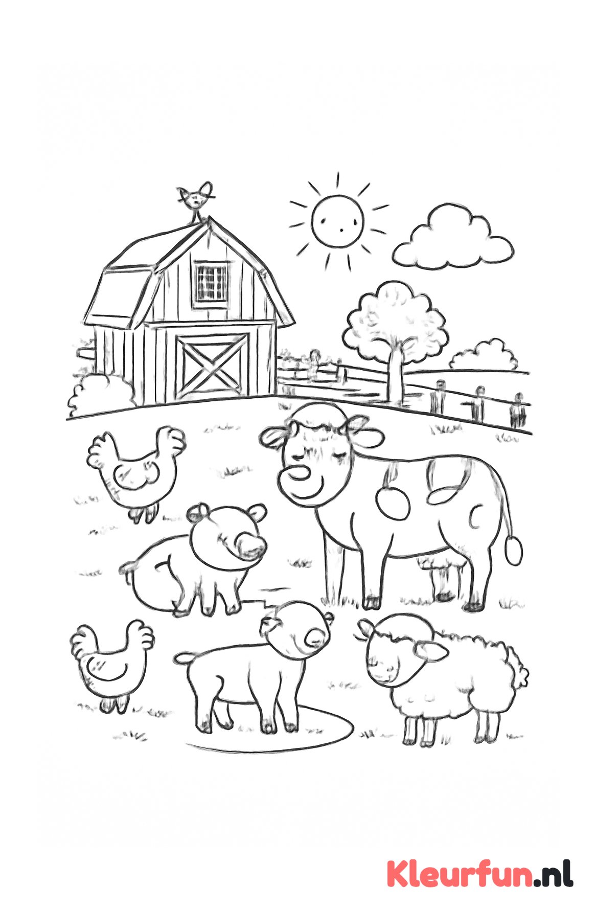 Boerderij met vele boerderijdieren