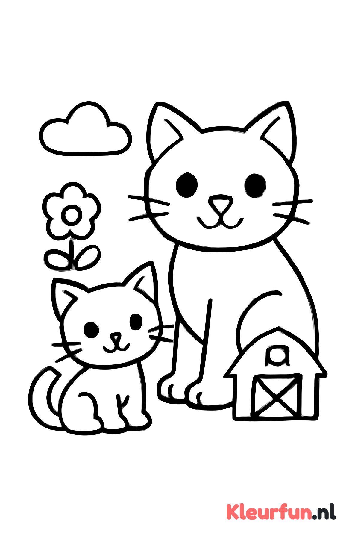 Boerderijkat met kitten