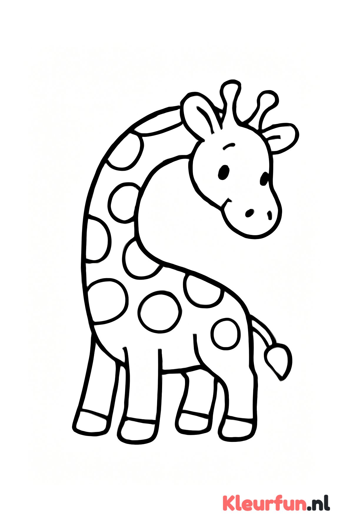Cartoon giraffe met lange nek