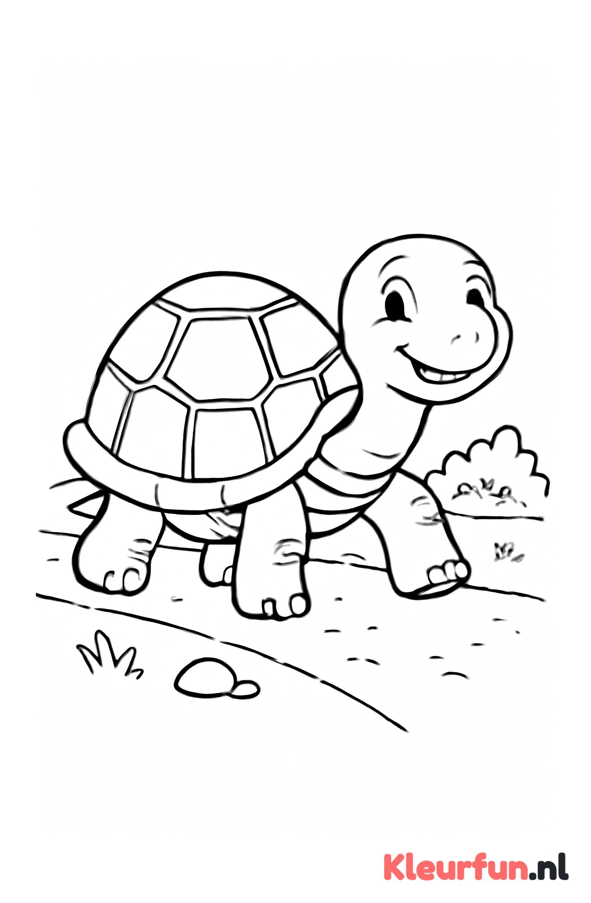 Cartoon schildpad op wandelpad