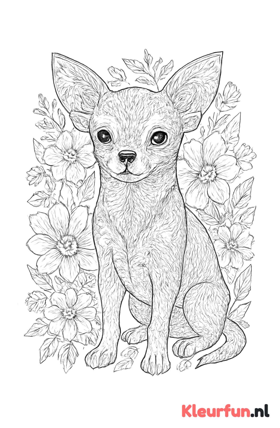 Chihuahua met Bloemendecoraties