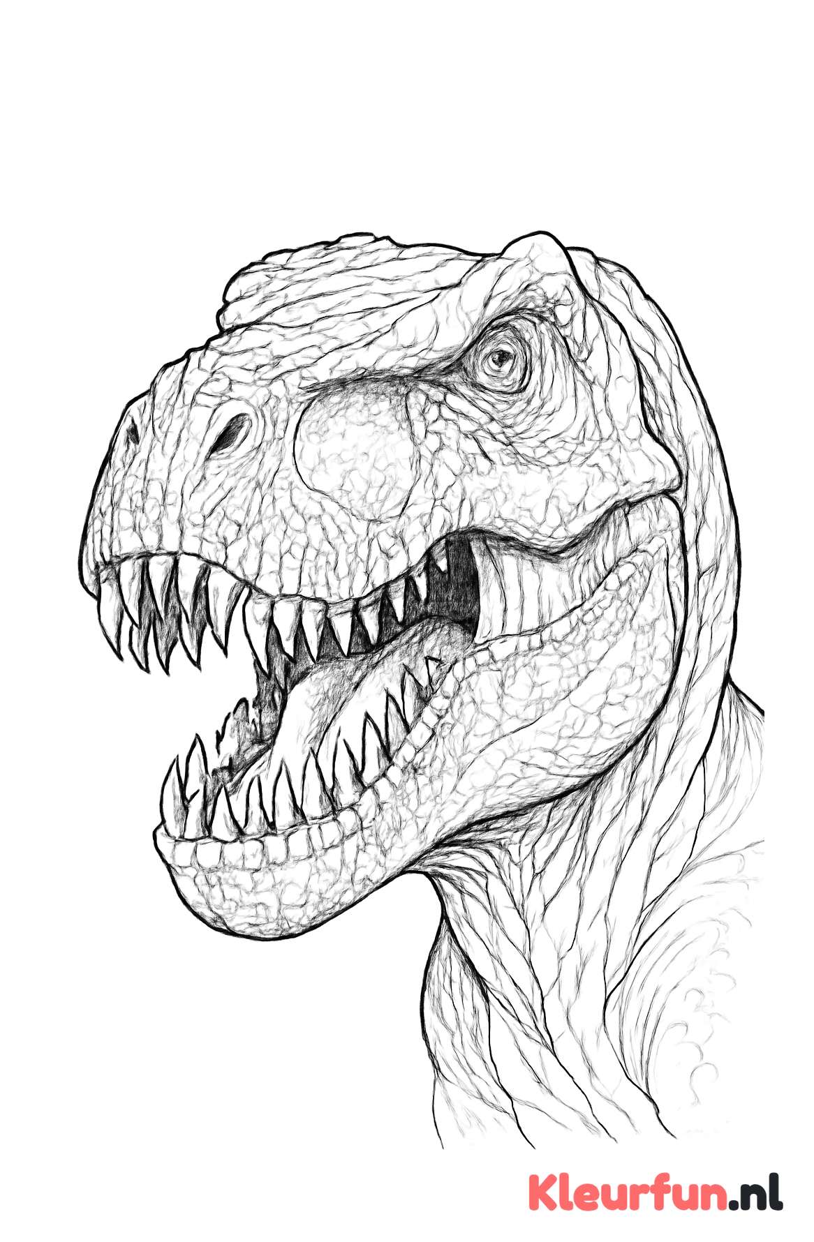 Close-up wilde T-Rex hoofd