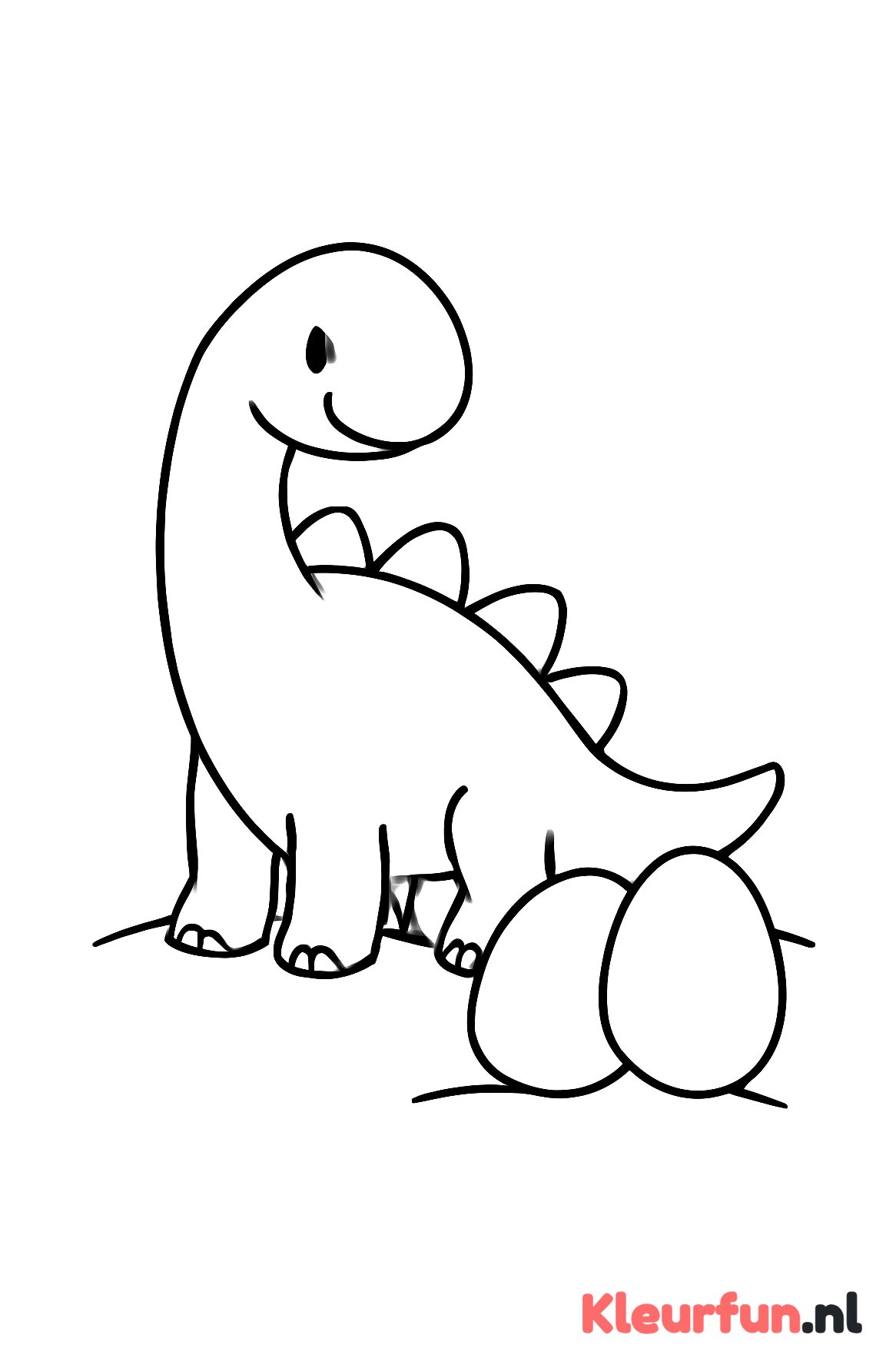 Eenvoudige dinosaurus met eieren
