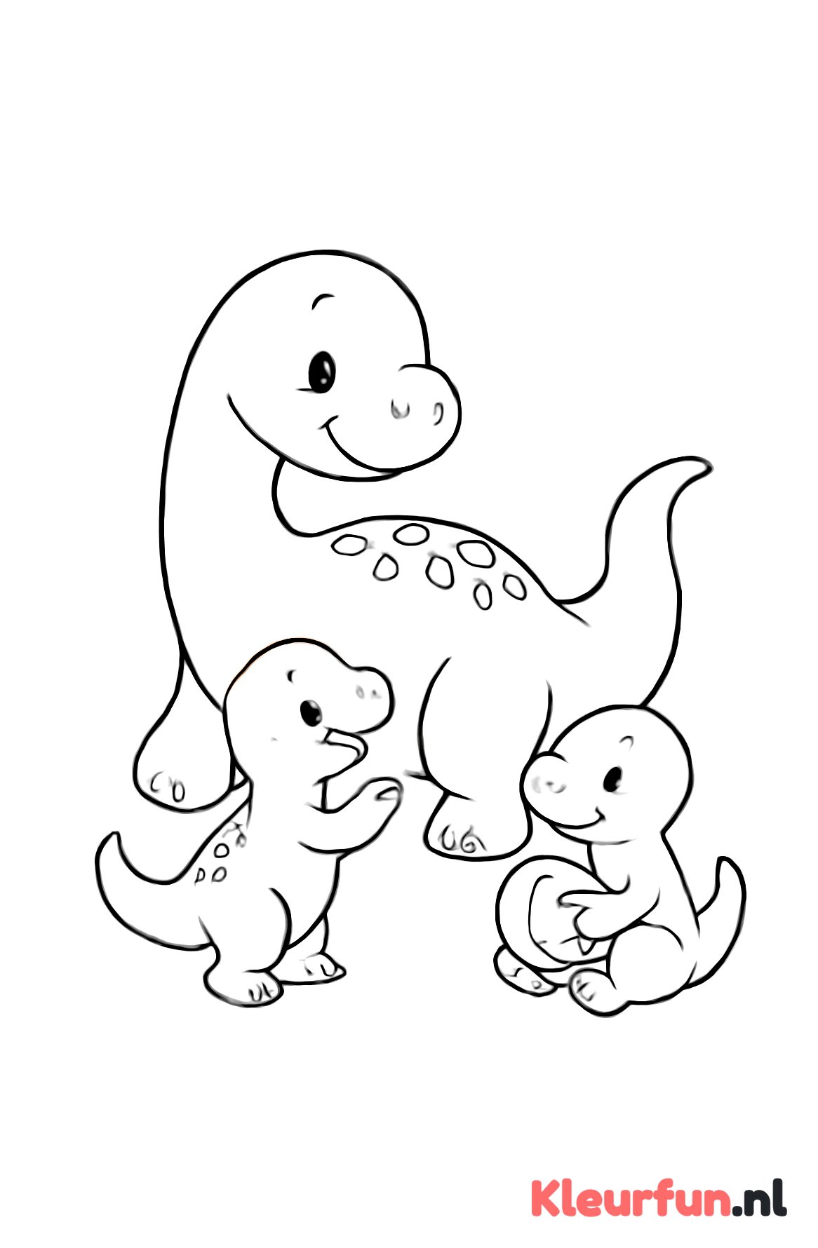 Dino familie speelt samen