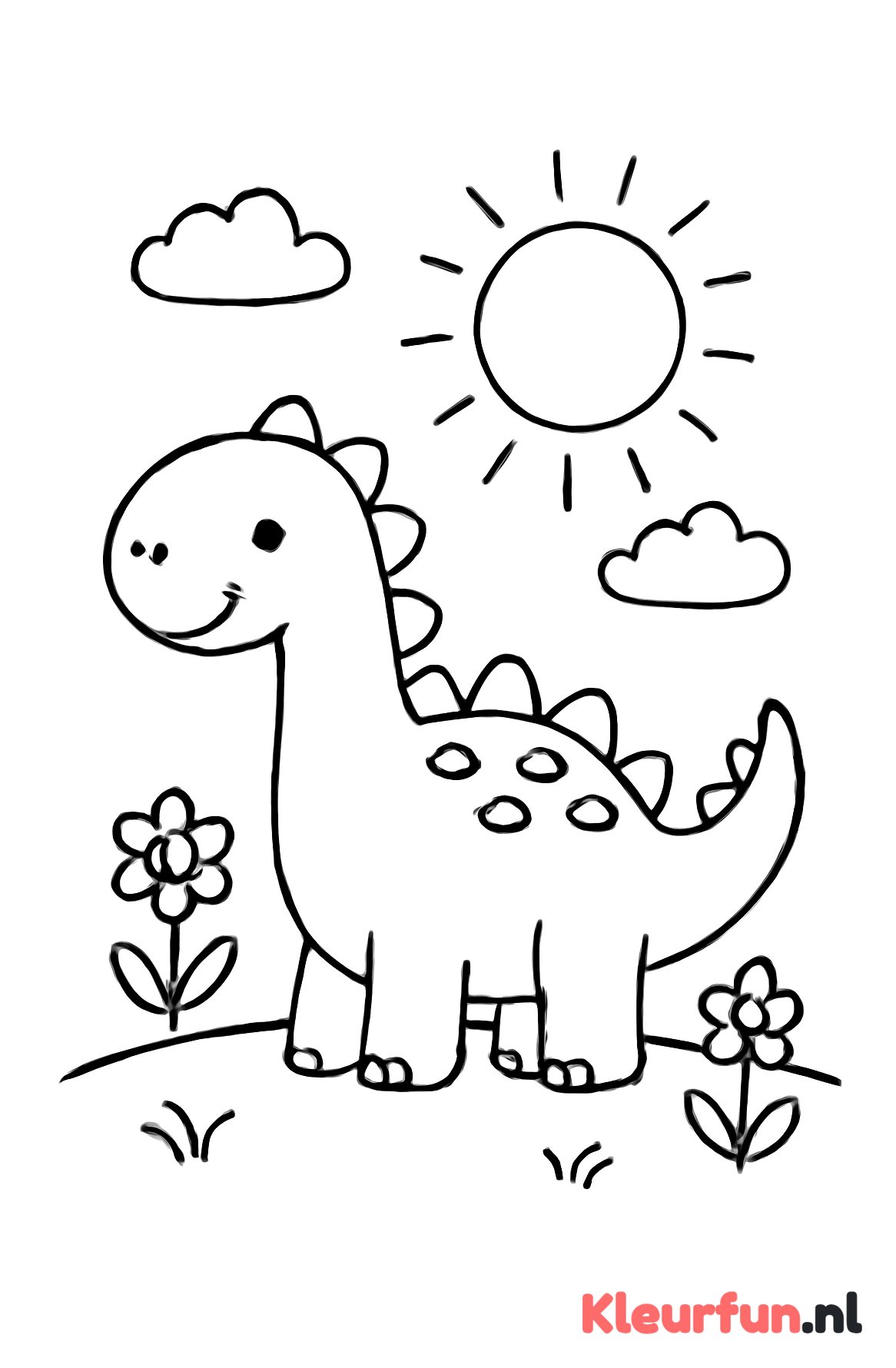 Dinosaurus in landschap