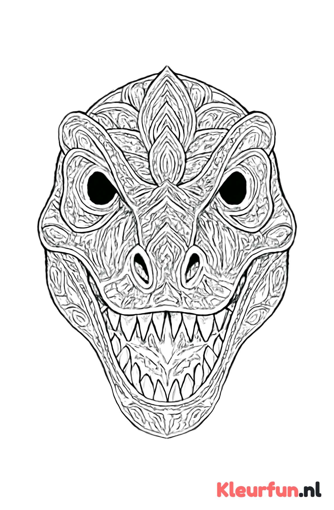 Mandala dinosaurus masker