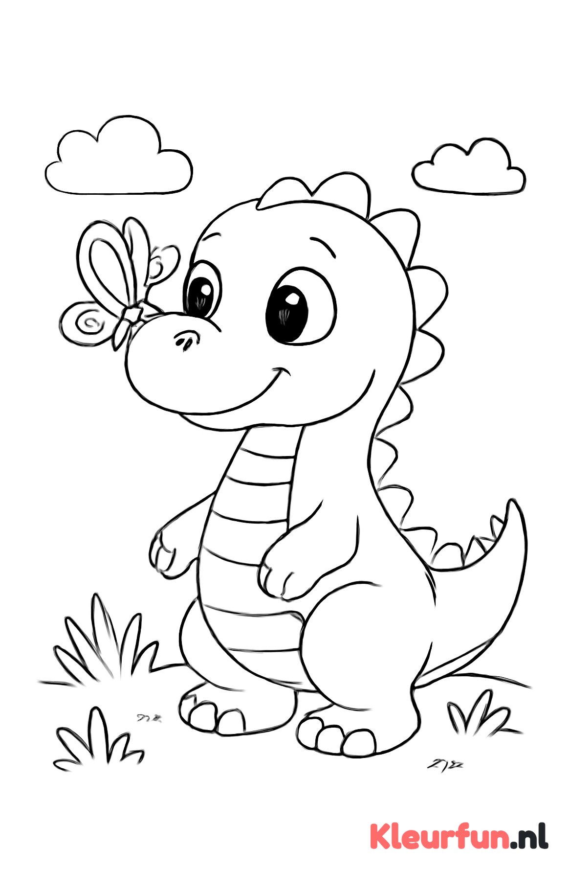 Dino met vlinder