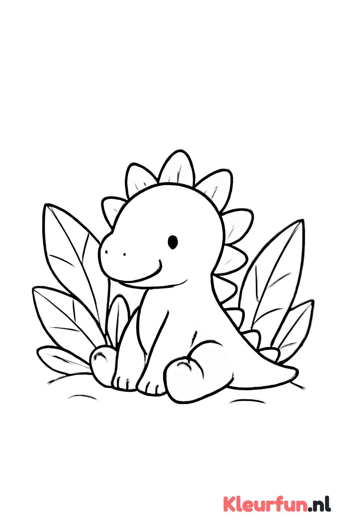 Dinosaurus tussen bladeren