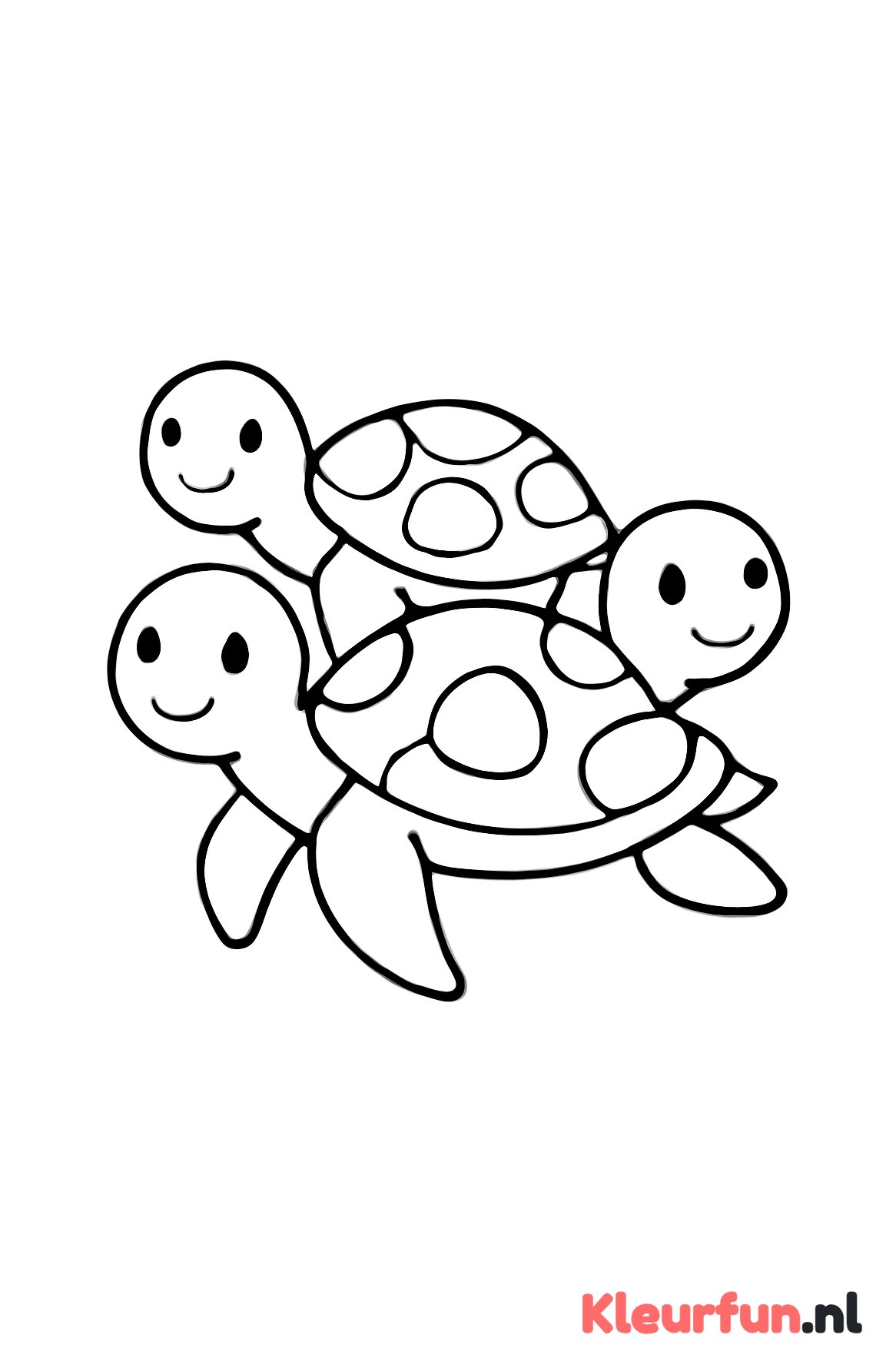Drie grote zeeschildpadden
