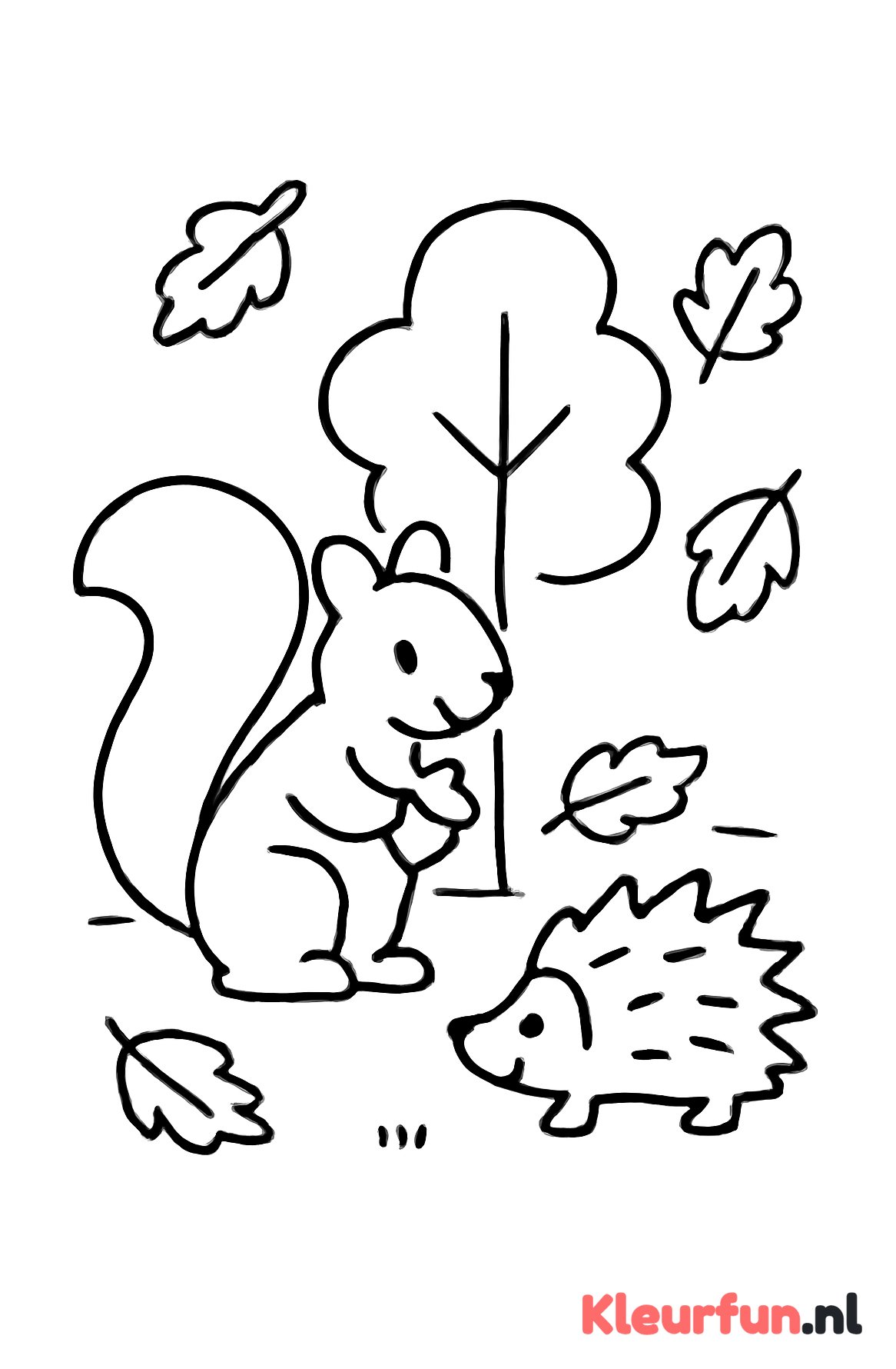 Eekhoorn en Egel in de Herfst