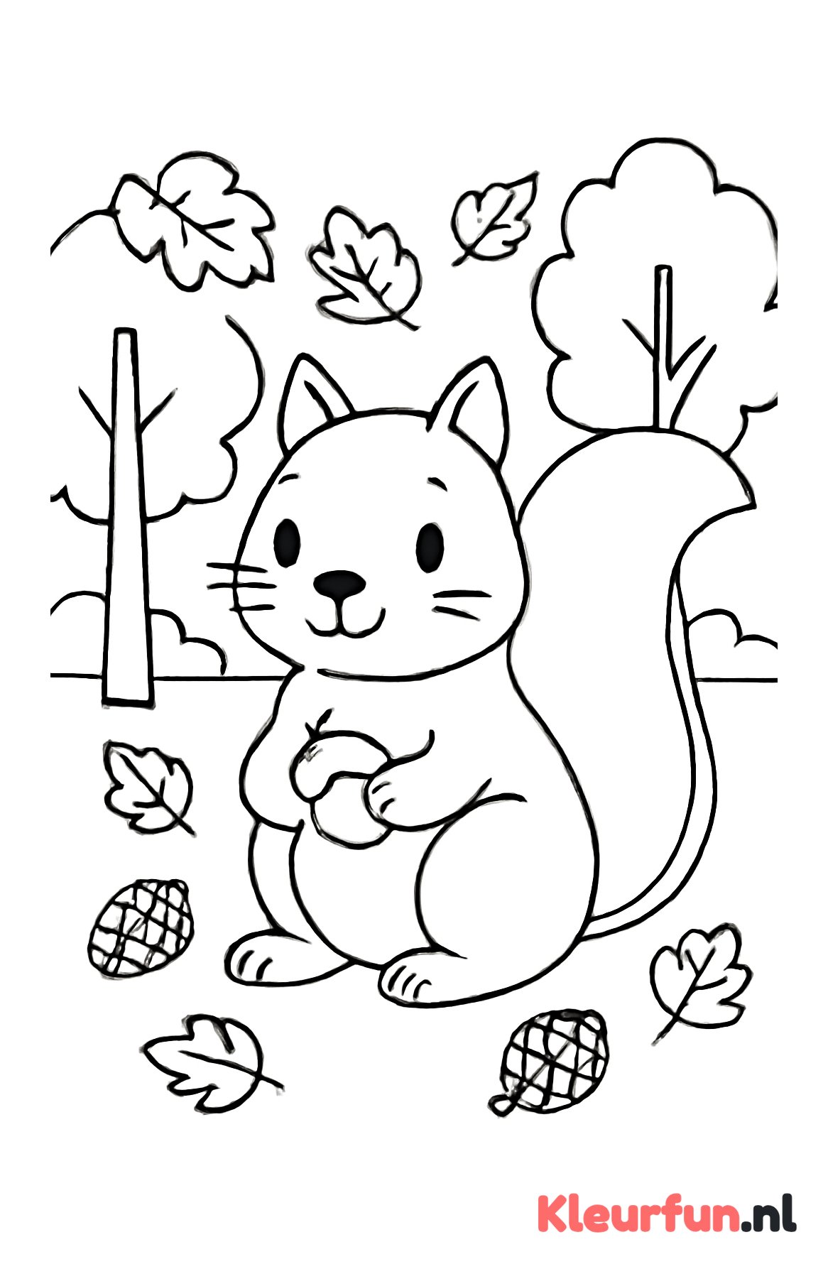 Eekhoorn in het herfstbos