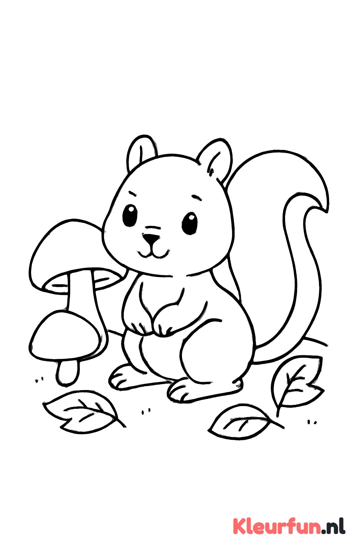 Eekhoorn met paddenstoelen