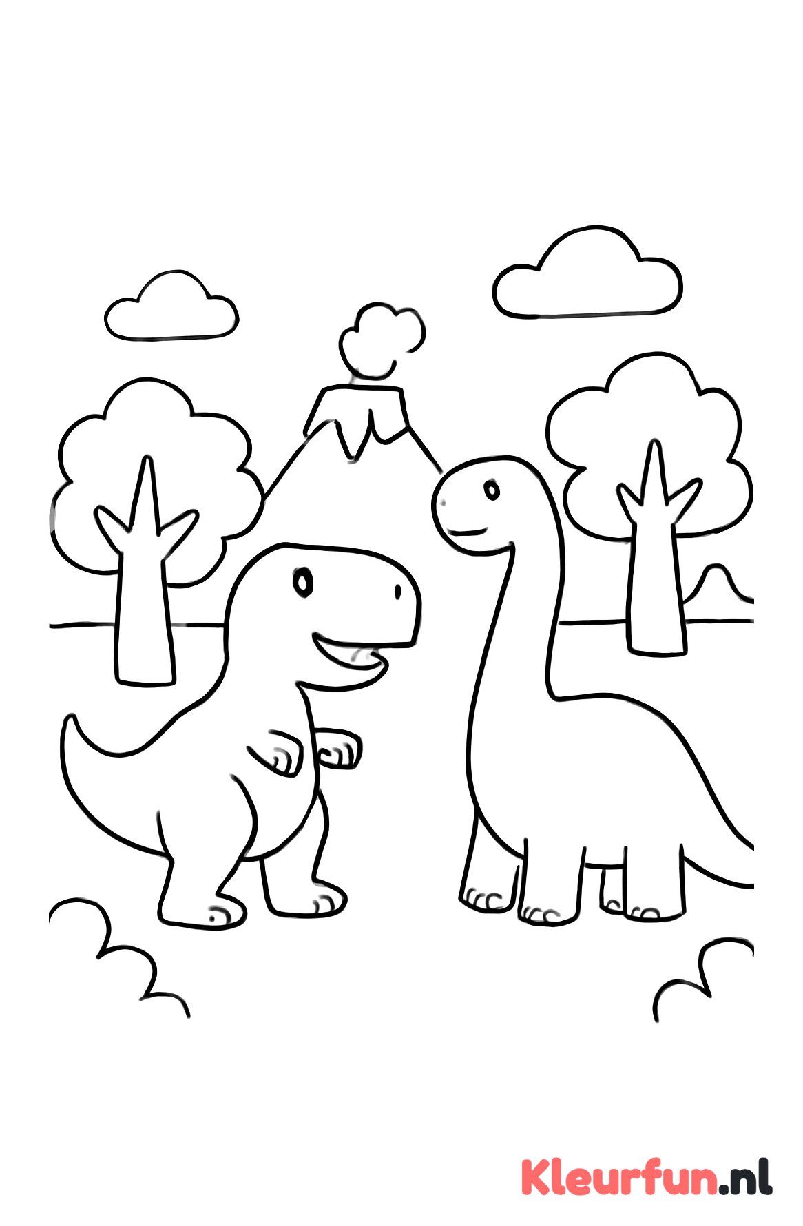 Eenvoudige grote dino's in Jurassic landschap