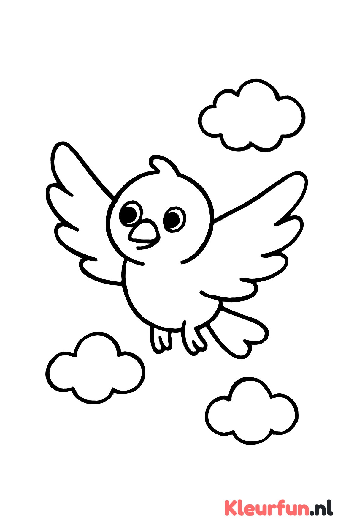 Eenvoudige vogel in de lucht