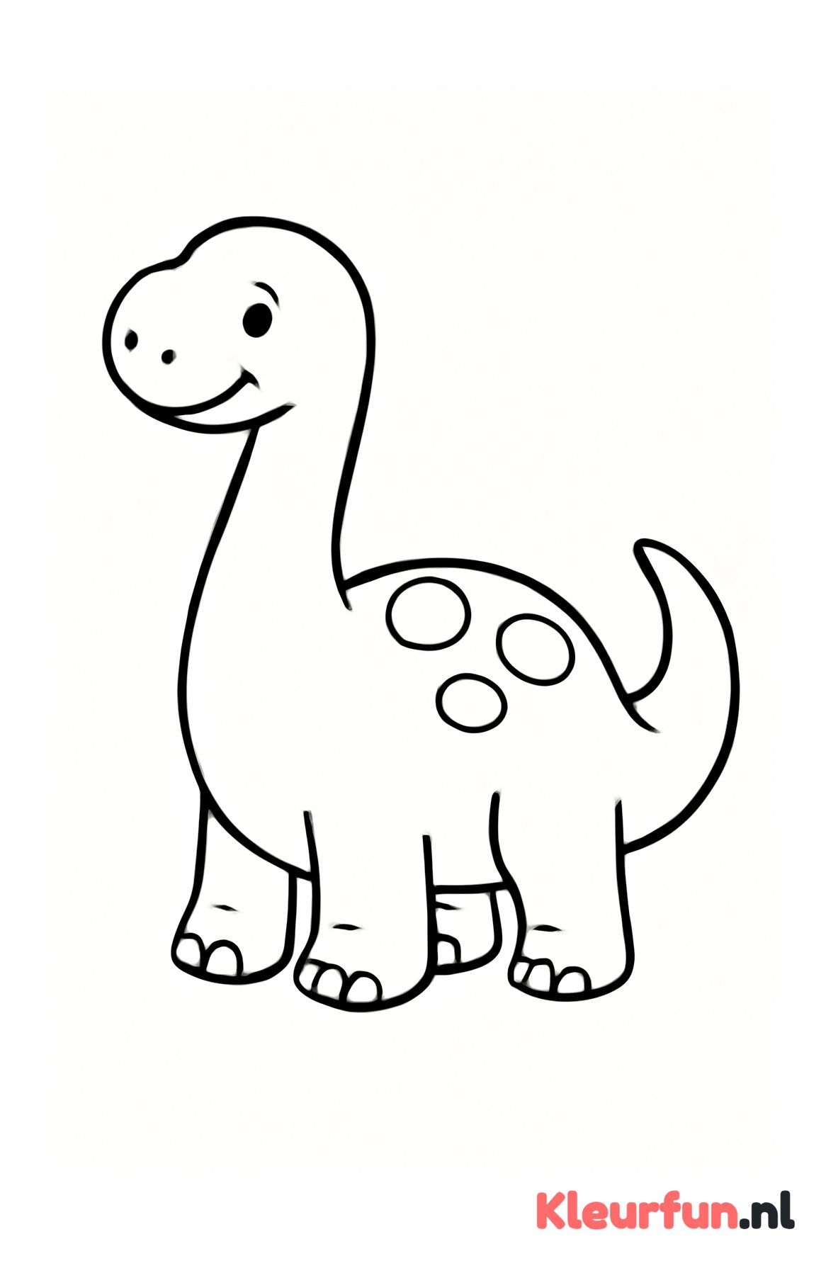 Vriendelijke Dinosaurus Peuters Kleurplaat