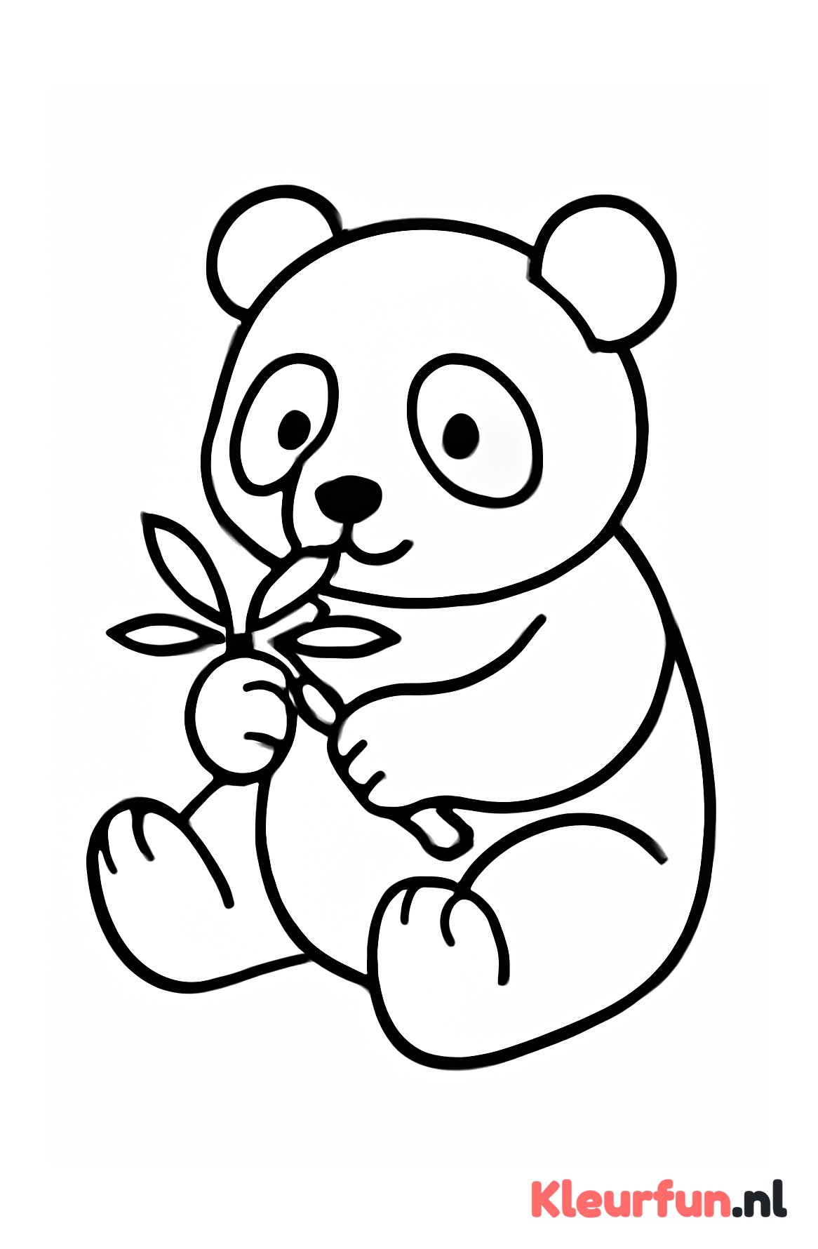 Etende panda met grote vormen