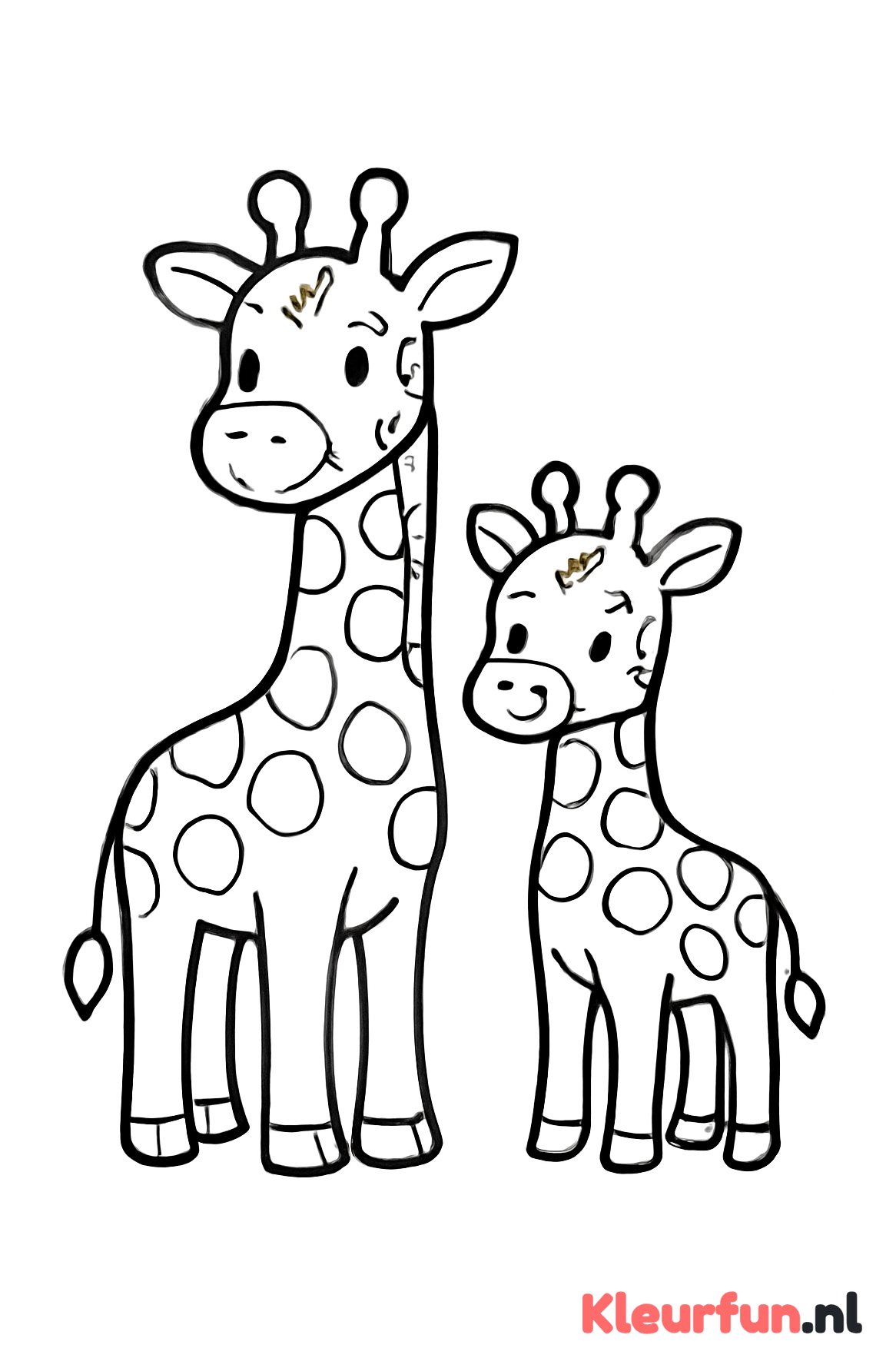 Giraffe moeder met baby
