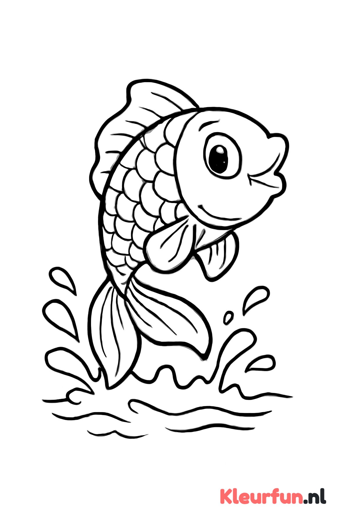 Goudvis uit het water springend