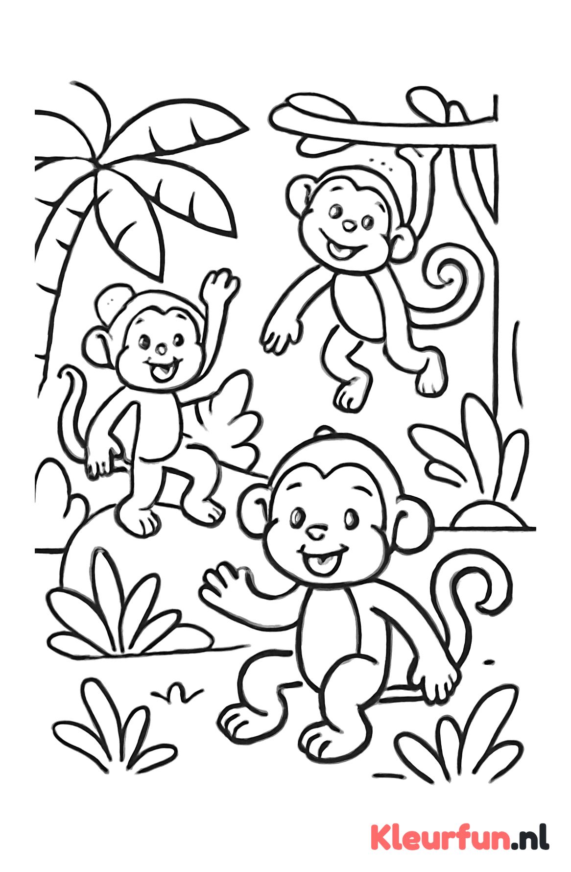 Groep apen in de jungle