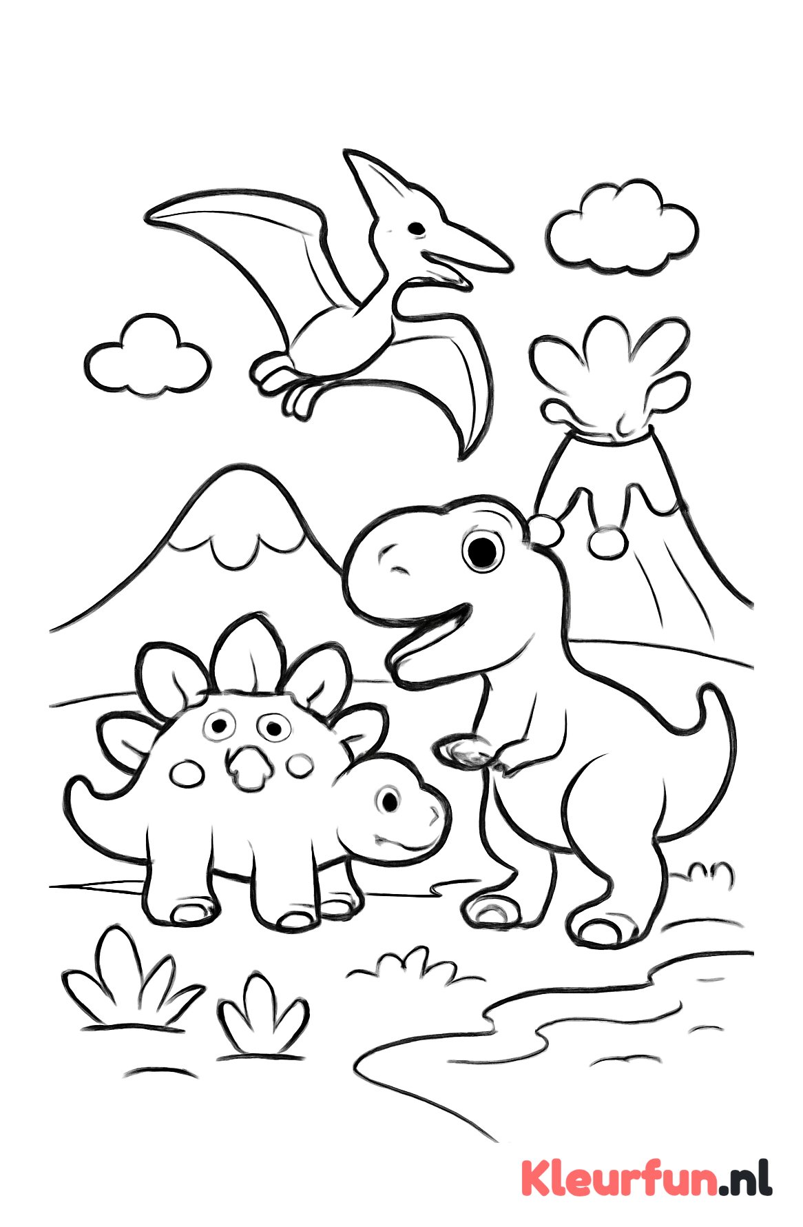 Groep dinosaurussen in Prehistorie