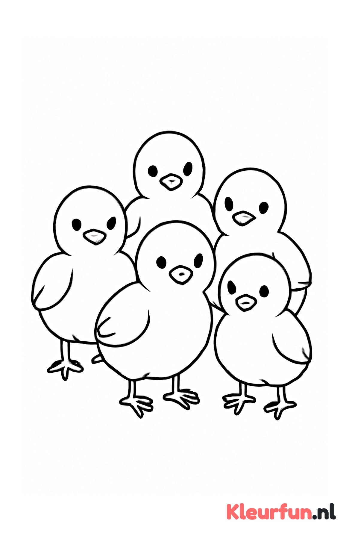 Groep kuikentjes samen