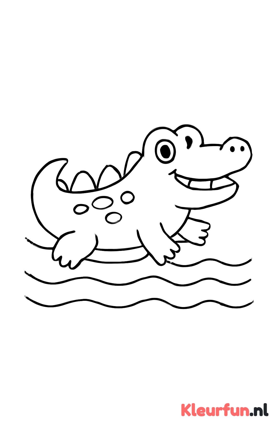 Grote krokodil die zwemt