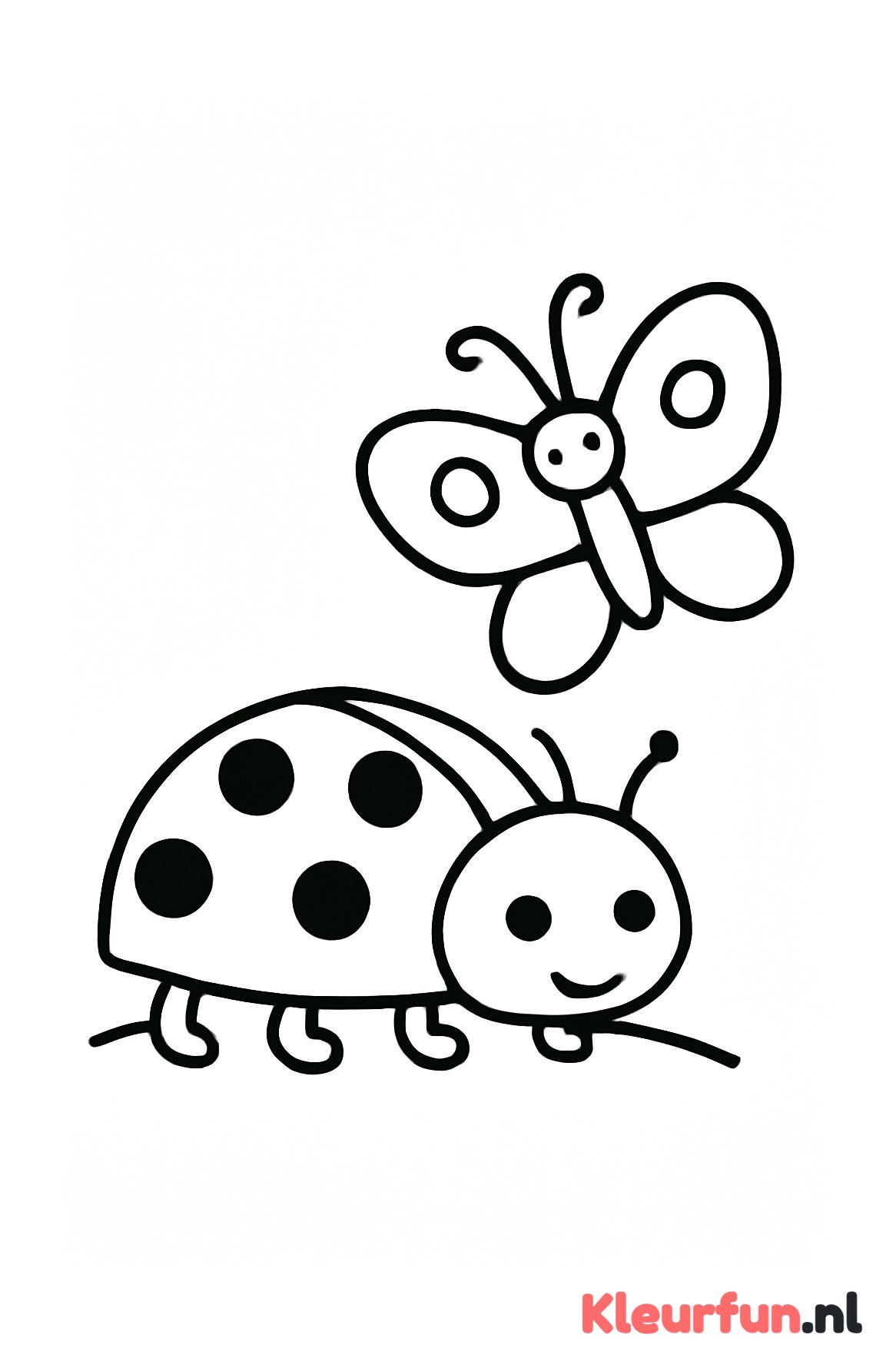 Grote lieveheersbeestje en vlinder