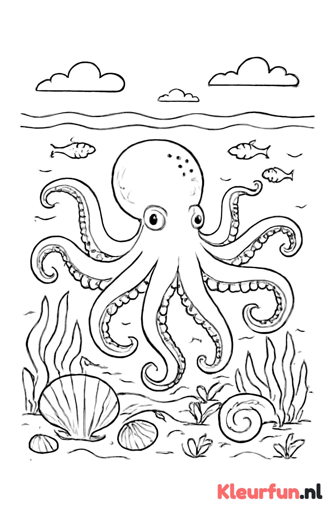 Grote Octopus met Gespreide Armen
