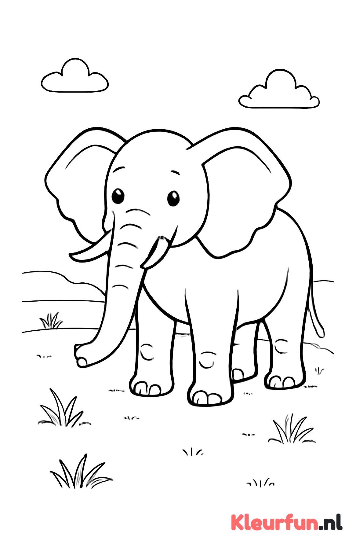 Grote olifant op de savanne