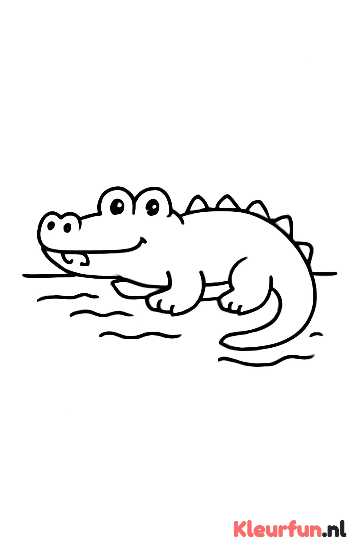 Grote simpele krokodil in water