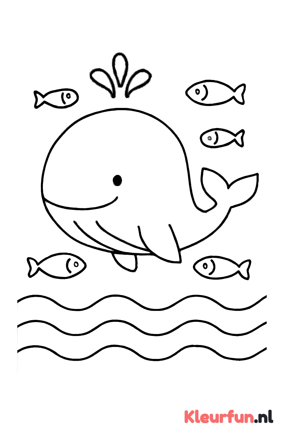 Grote walvis met visjes