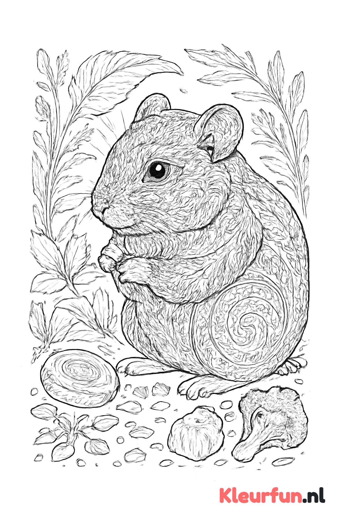 Gedetailleerde hamster in natuurlijke omgeving