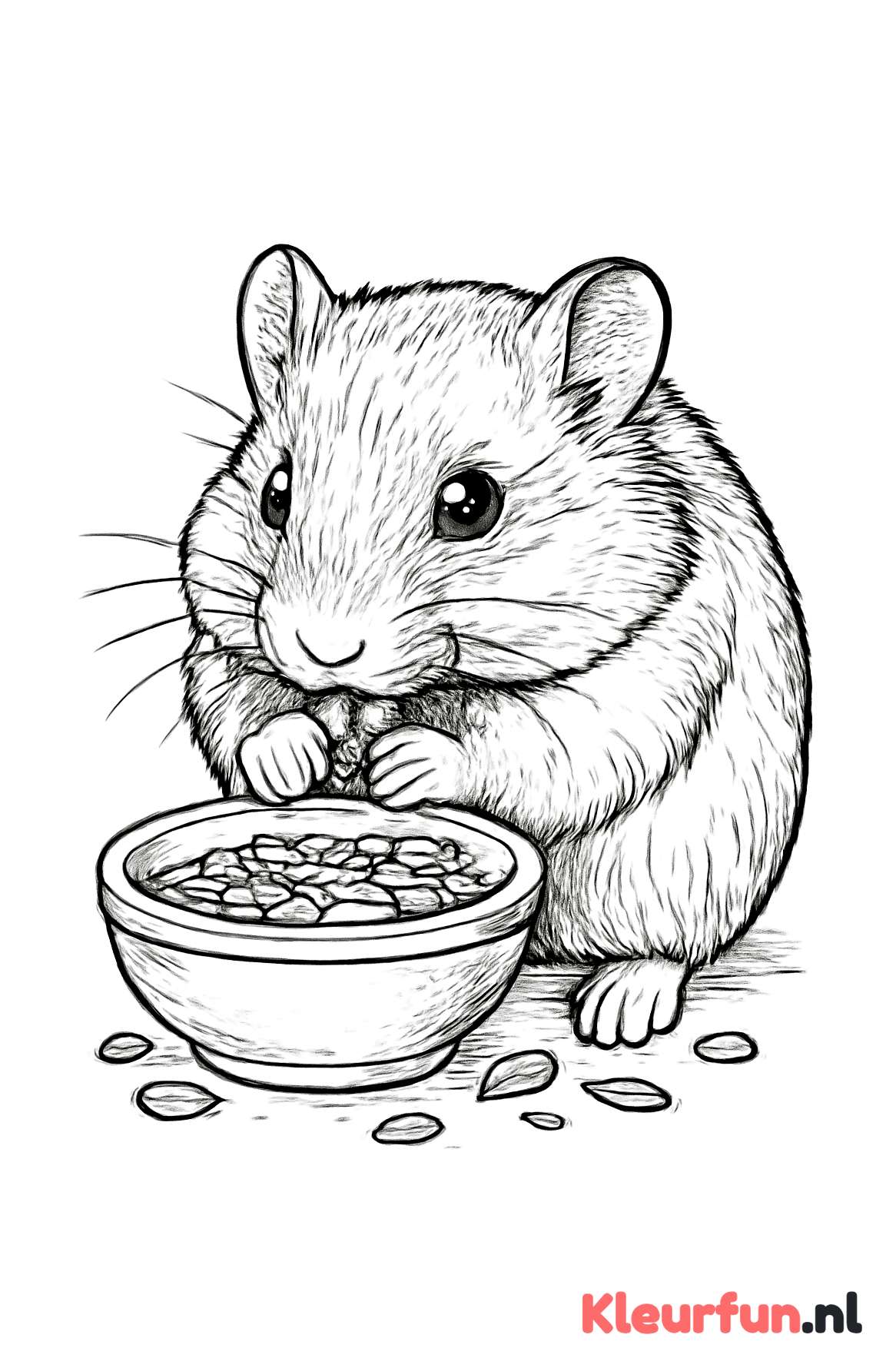 Hamster die zaadjes eet