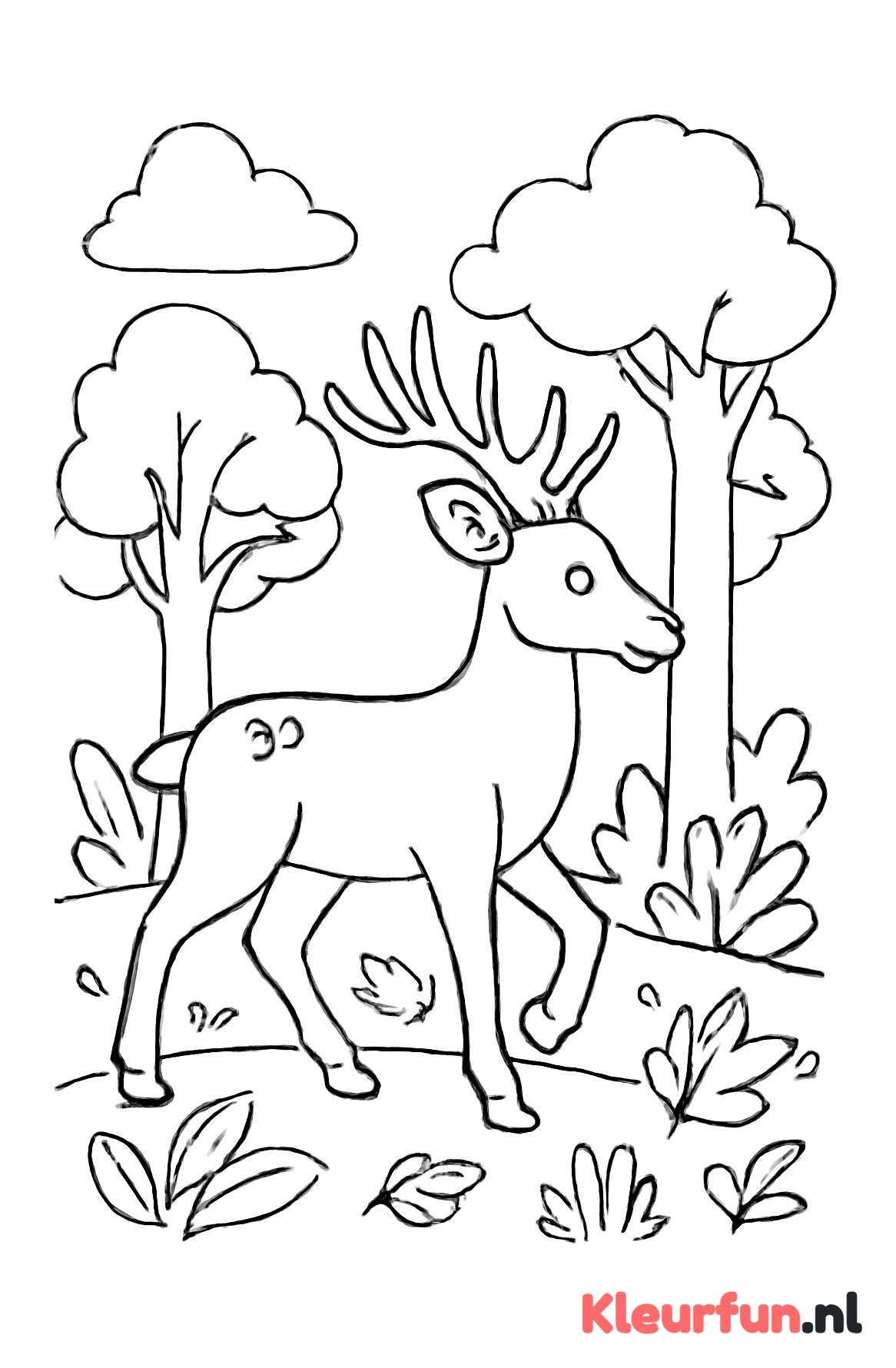 Hert dat door het bos loopt