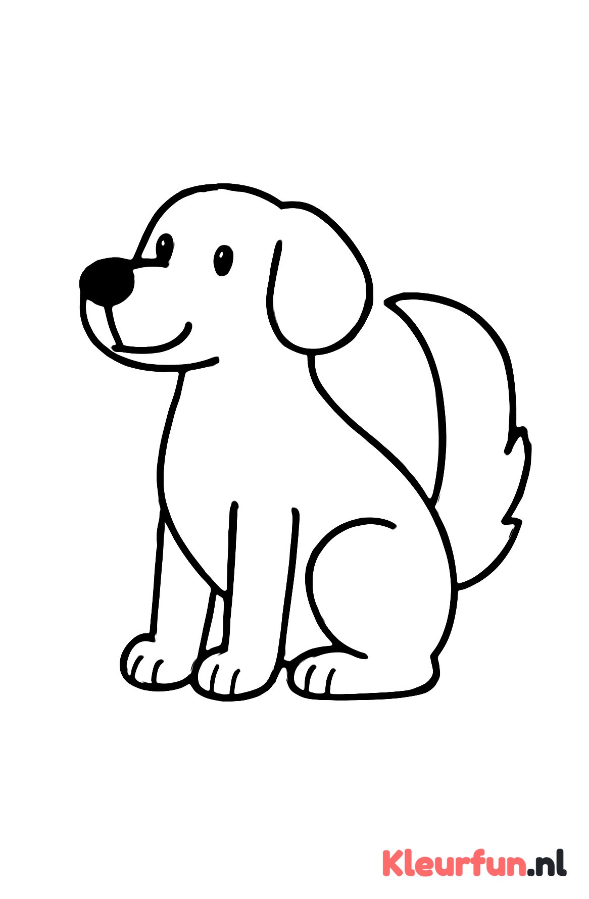 Hond met grote staart