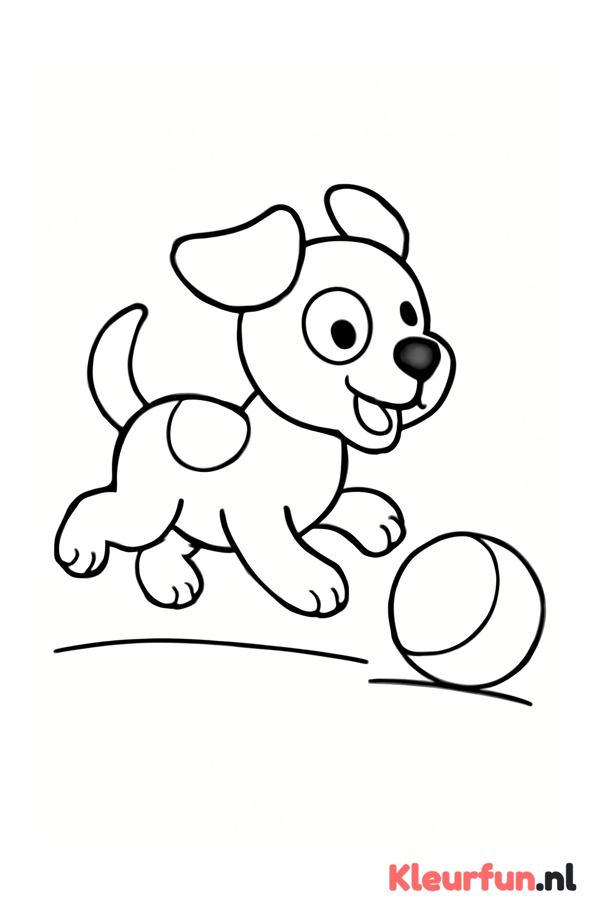 Hondje dat speelt met een bal