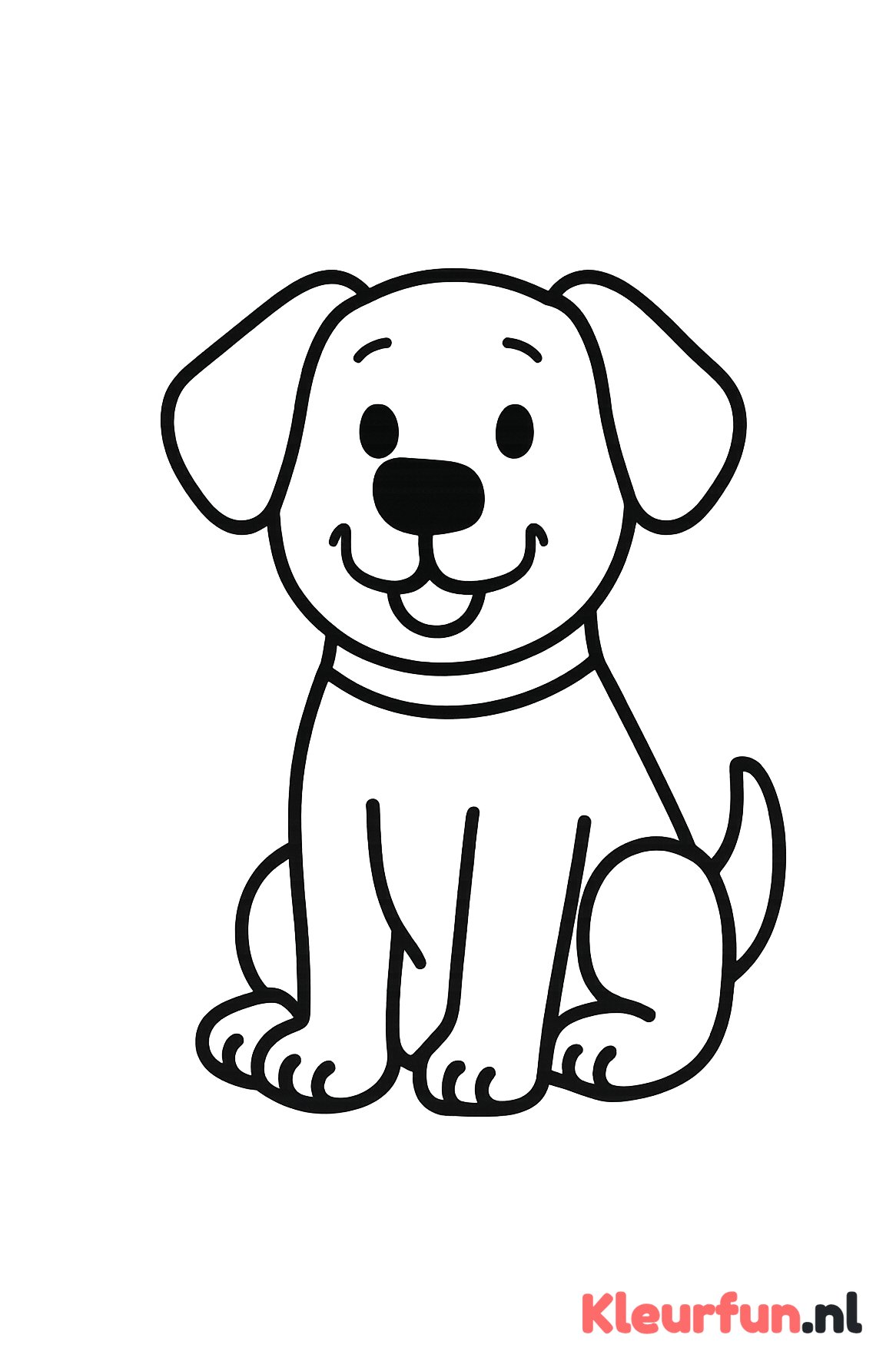 Vrolijke zittende hond