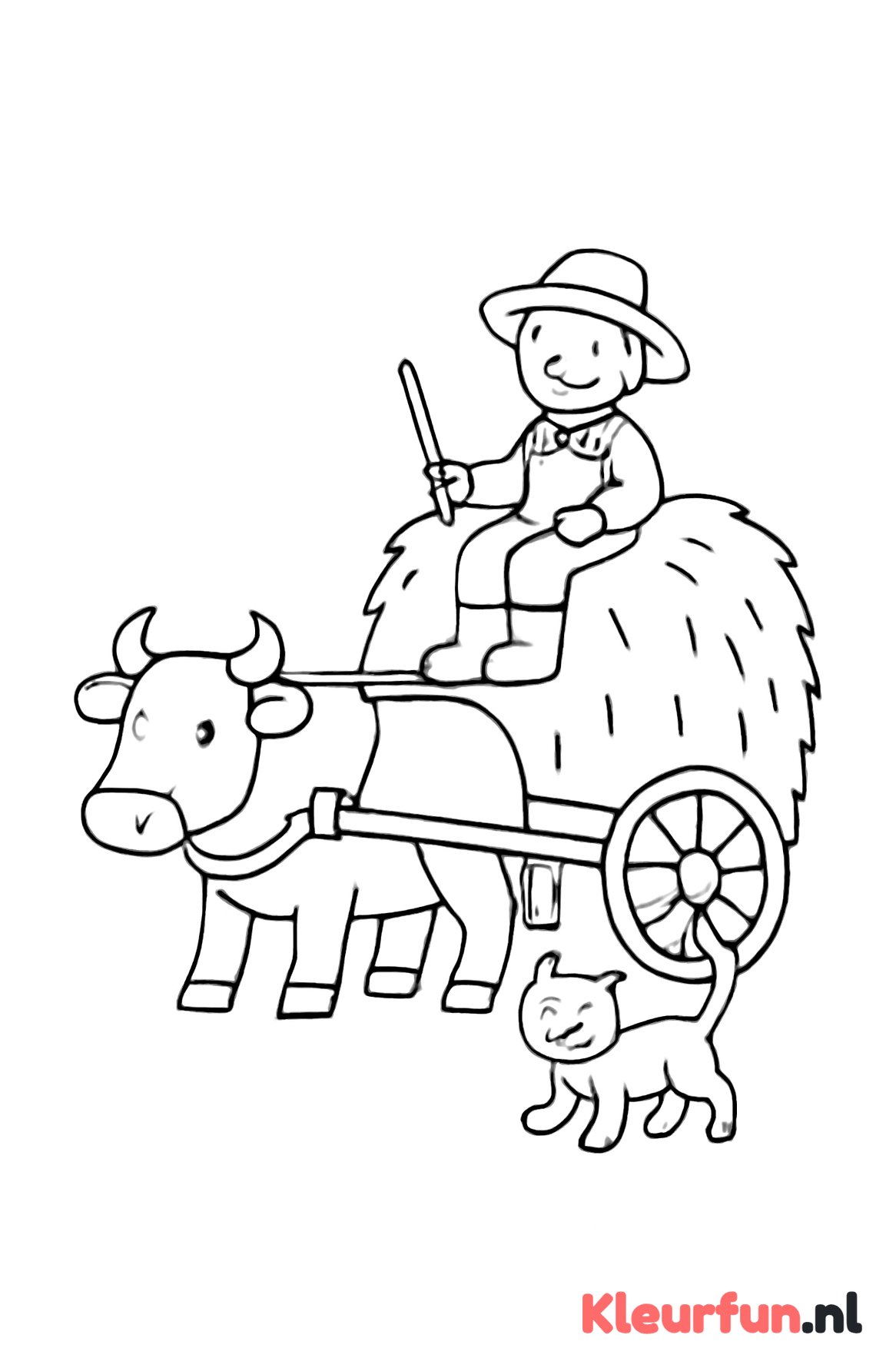 Hooiwagen en os