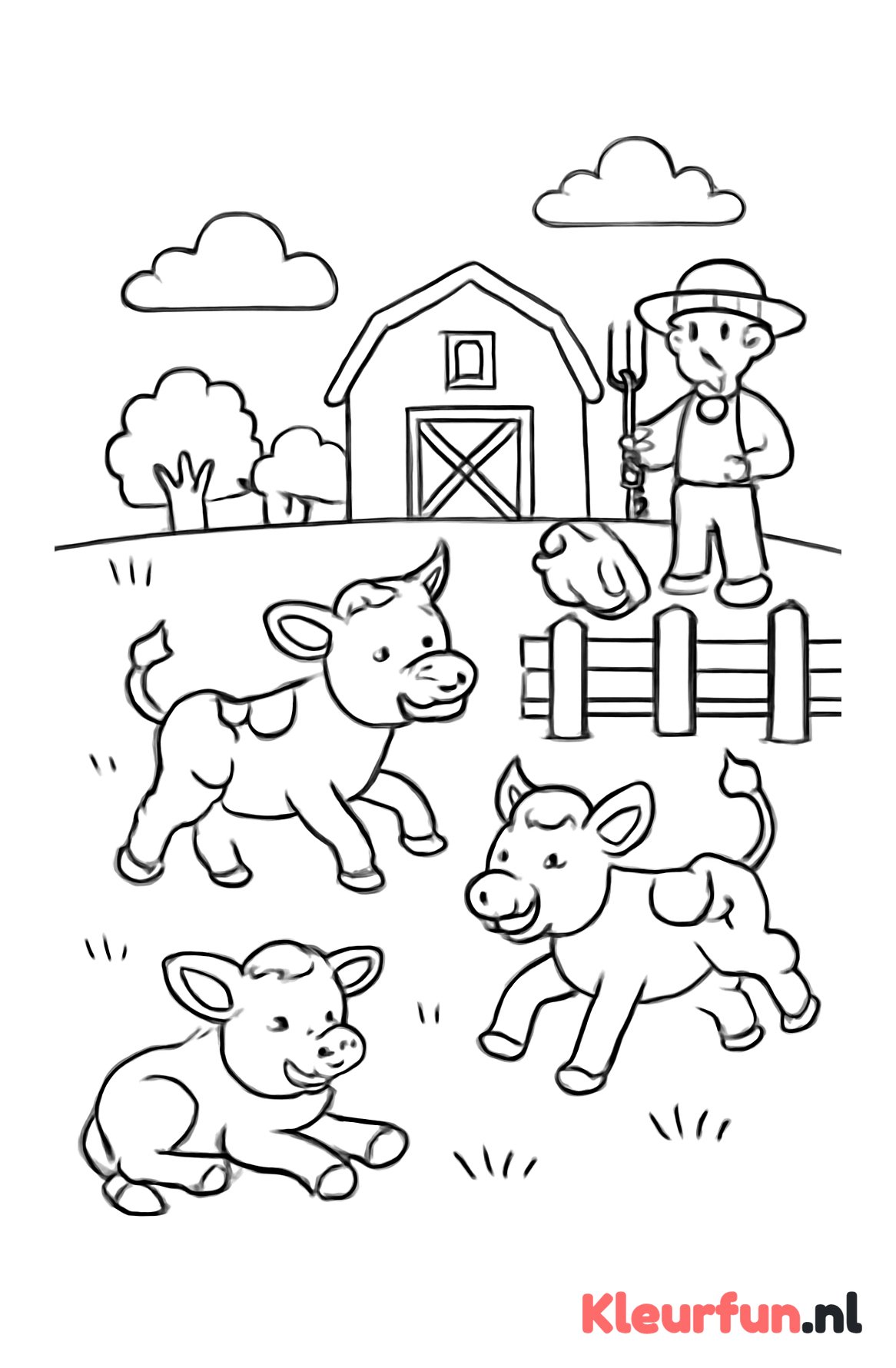 Jonge kalfjes op de boerderij