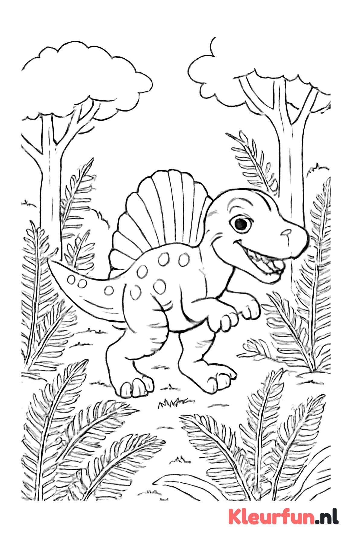 Jongetje Spinosaurus in het bos