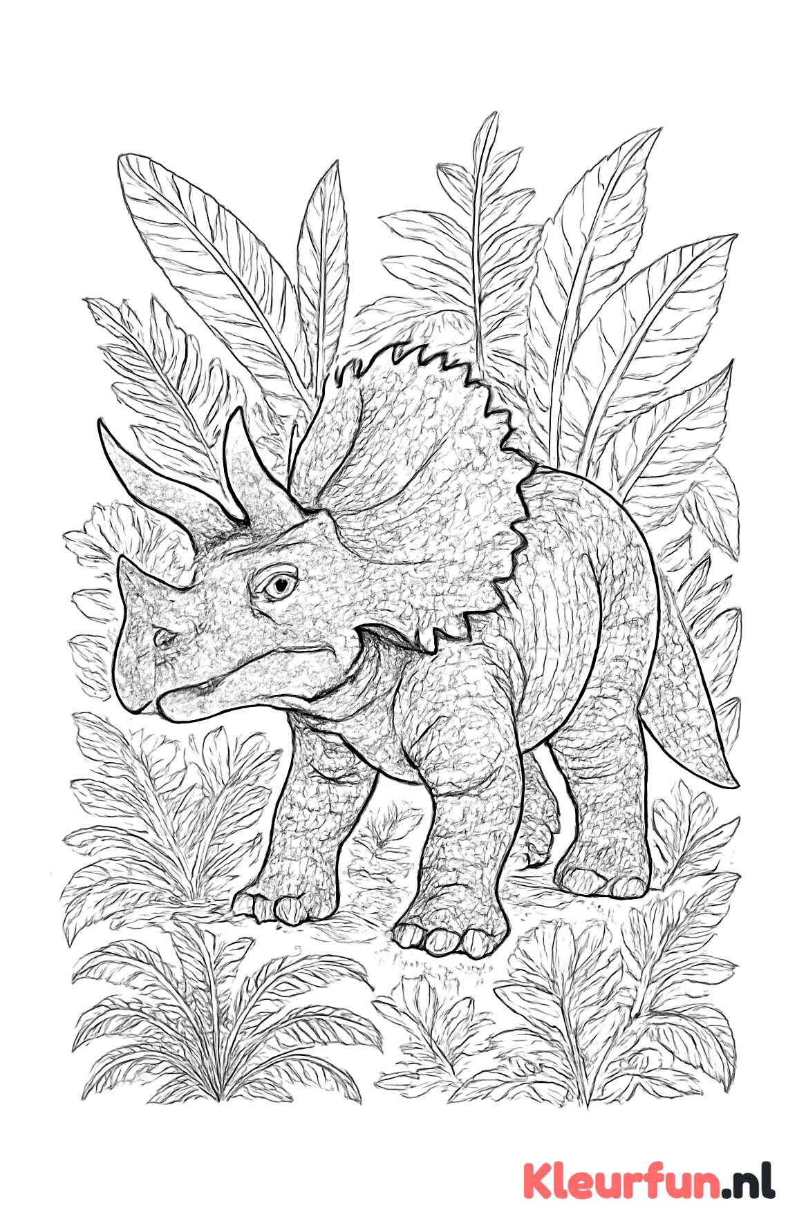 Jonge Triceratops in de natuur