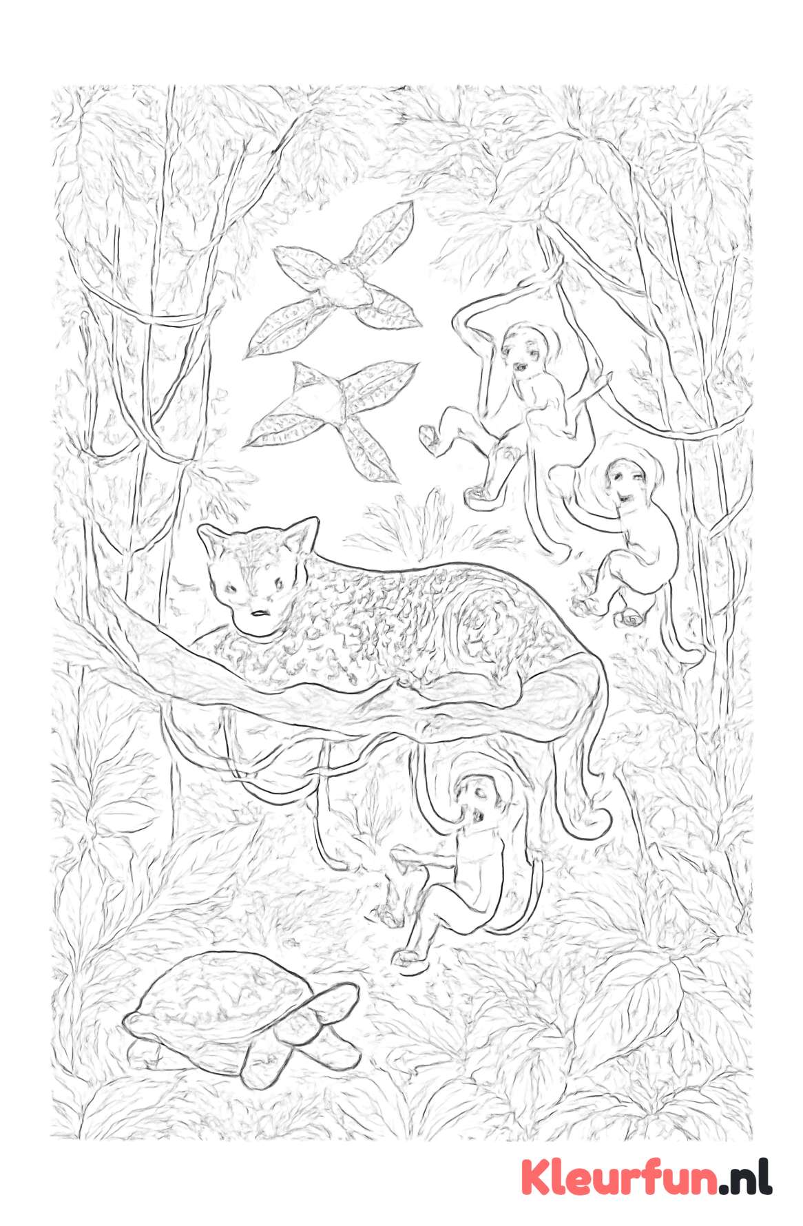 Veelzijdige jungle dieren scène