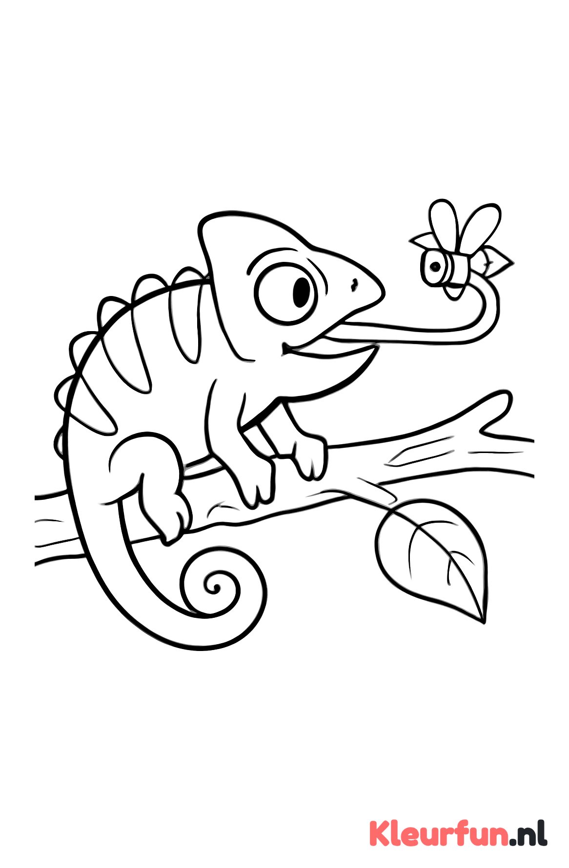 Kameleon met lange tong