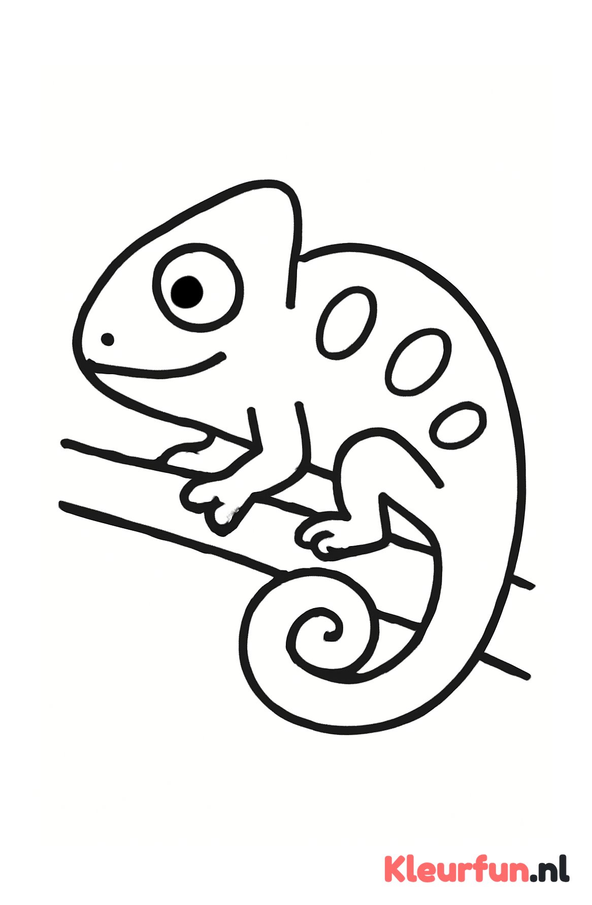 Kameleon op tak voor peuters